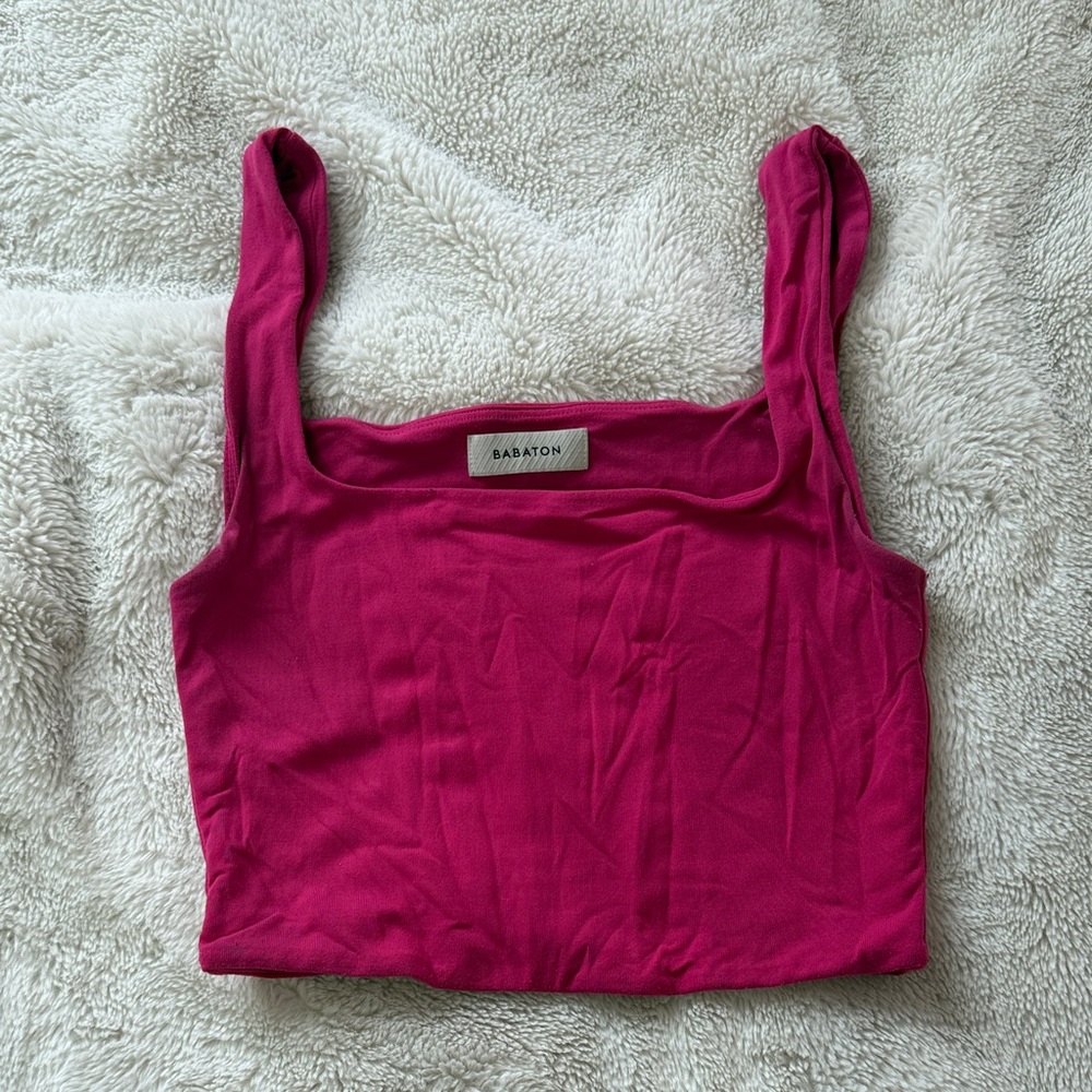 Aritzia Babaton Pink Crop Top Tank